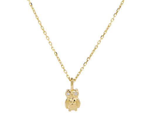 Diamond Owl Pendant Necklace