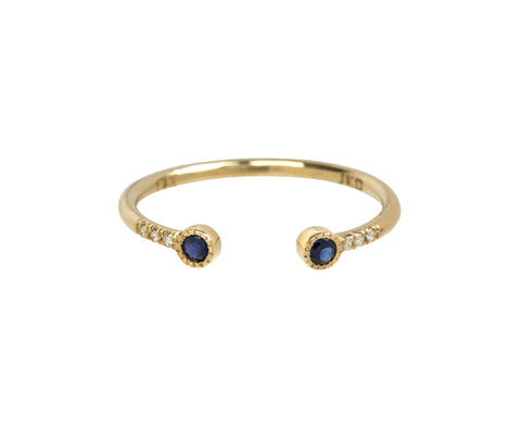 Jennie Kwon Blue Sapphire Bezel Equilibrium Cuff Ring