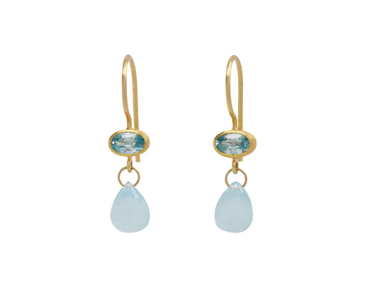 Light Blue Zircon and Aquamarine Apple and Eve Earrings