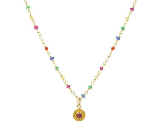 Rainbow Spun Sugar and Top Hat Pendant Necklace