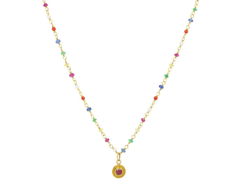 Rainbow Spun Sugar and Top Hat Pendant Necklace