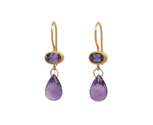 Purple Sapphire and Amethyst Apple and Eve Earrings