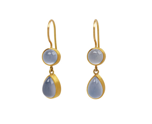 Light Blue Chalcedony Bon Bon Earrings