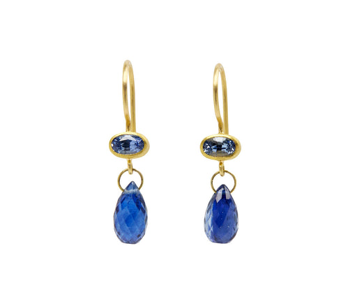 Blue Sapphire and Kyanite Apple and Eve Earrings