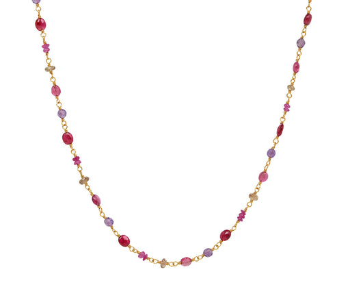 Red and Purple Spun Sugar Necklace