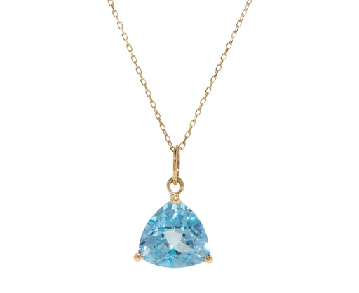 Trillion Cut Blue Topaz Pendant Necklace