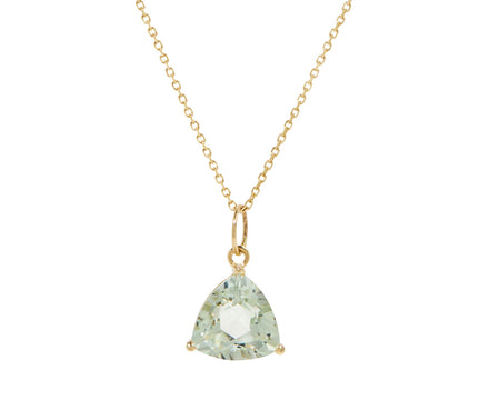 Trillion Green Amethyst Pendant Necklace