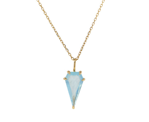 Kite Shaped Aquamarine Pendant Necklace