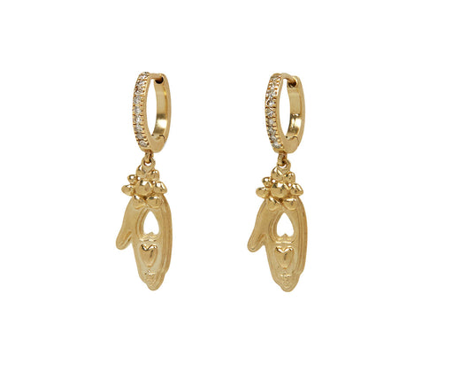 Pascale Monvoisin Palerme Creole White Pearl Hoop Earrings