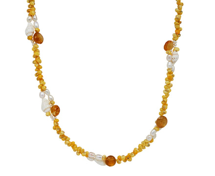 Pascale Monvoisin Citrine, Pearls and Shells Necklace