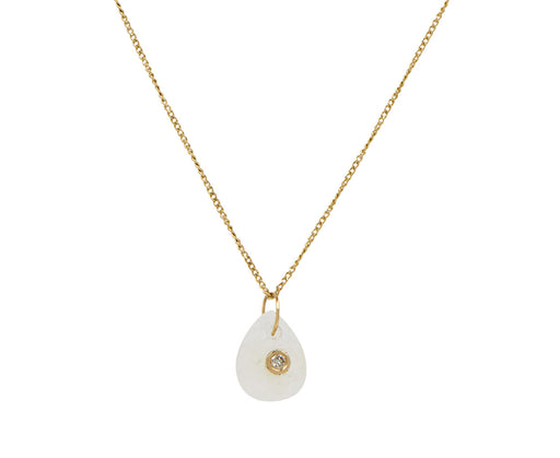 Pascale Monvoisin Moonstone and Diamond Orso Pendant Necklace