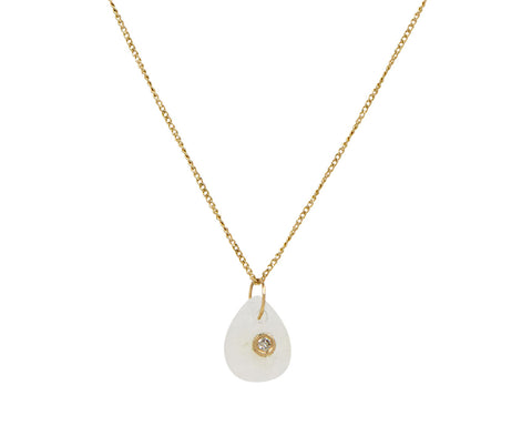 Pascale Monvoisin Moonstone and Diamond Orso Pendant Necklace