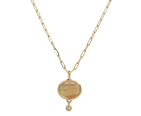 Pascale Monvoisin Opal and Diamond Pendant Necklace