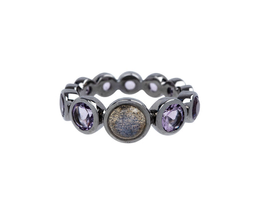 Nak Armstrong Nakard Labradorite and Rose of France Amethyst Graduated Dot Ring