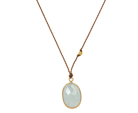 Margaret Solow Opaque Aquamarine Pendant Necklace