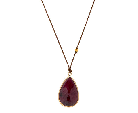 Margaret Solow Opaque Ruby Pendant Necklace