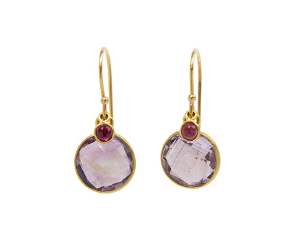 Margaret Solow Amethyst and Ruby Earrings