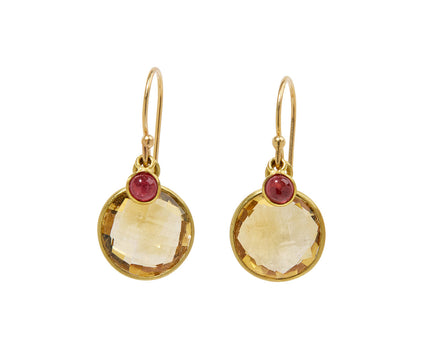 Margaret Solow Citrine and Sapphire Earrings