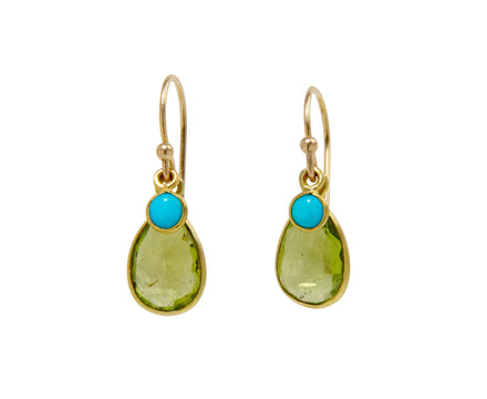 Margaret Solow Peridot and Turquoise Earrings