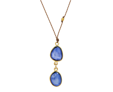 Margaret Solow Double Sapphire Pendant Necklace