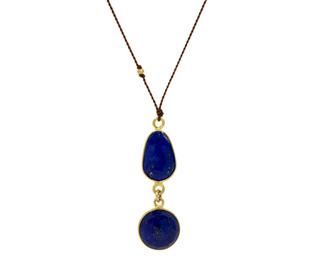 Margaret Solow Double Lapis Drop Pendant Necklace