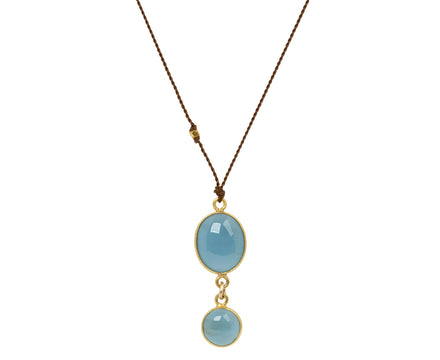 Margaret Solow Double Aquamarine Pendant Necklace