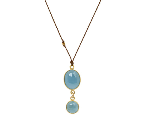 Margaret Solow Double Aquamarine Pendant Necklace