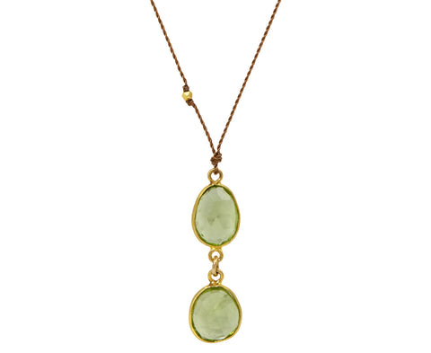 Margaret Solow Double Peridot Pendant Necklace