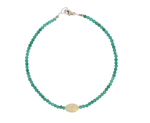 Margaret Solow Emerald and Opal Beaded Bracelet