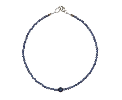 Margaret Solow Iolite and Pearl Beaded Bracelet