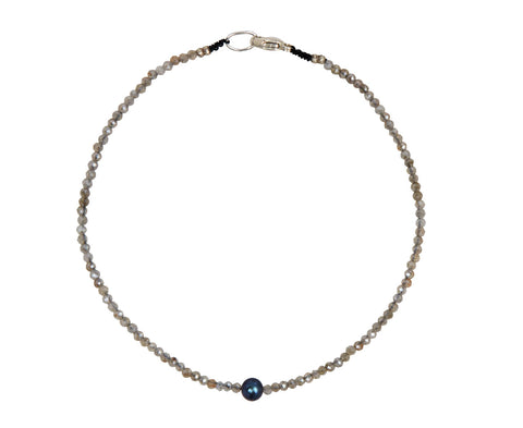  Margaret Solow Mystic Moonstone and Pearl Beaded Bracelet