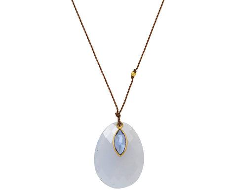 Margaret Solow Chalcedony and Tanzanite Pendant Necklace