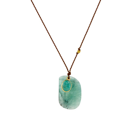 Margaret Solow Double Emerald Pendant Necklace