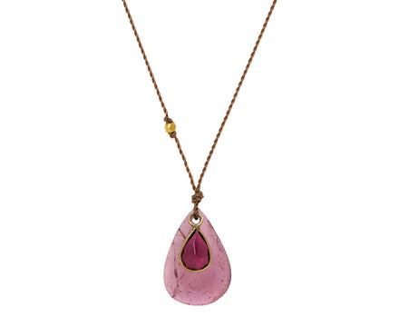 Margaret Solow Double Pink Tourmaline Pendant Necklace