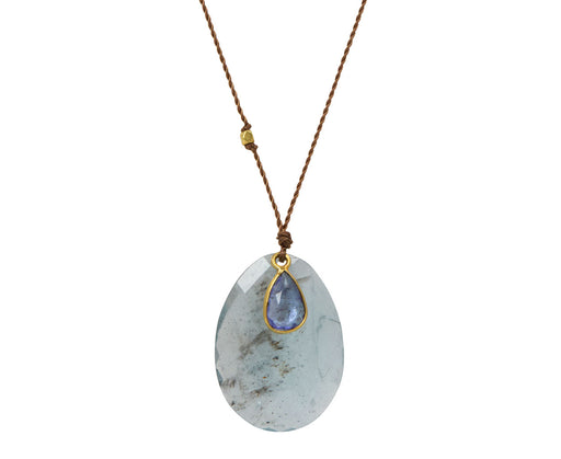 Margaret Solow Aquamarine and Tanzanite Pendant Necklace