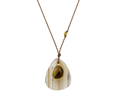 Margaret Solow Agate and Tourmaline Pendant Necklace