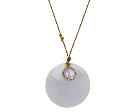 Margaret Solow Chalcedony and Sapphire Pendant Necklace