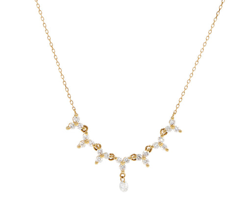 Persée Seven Triangle Diamond Tennis Pendant Necklace