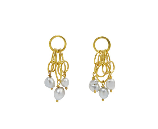 Silver Keshi Pearl Flutter Earrings