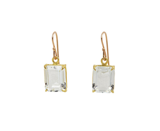 Faceted White Topaz Earrings