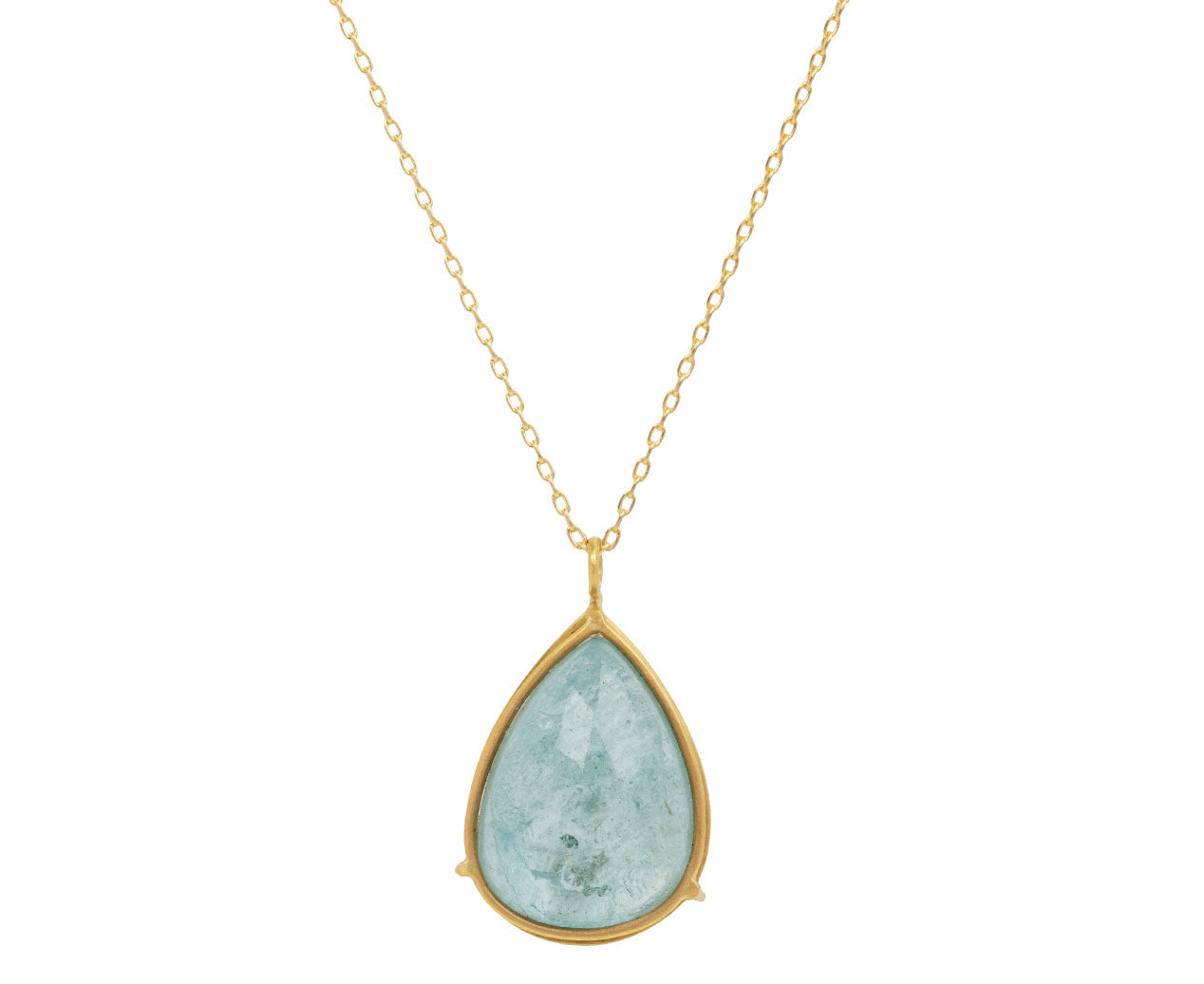 Rosanne Pugliese Caged Cabochon Aquamarine Pendant Necklace