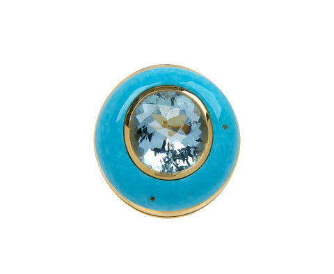 Turquoise and Aquamarine Lollipop Ring