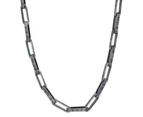 Rusty Thought Silver Link Necklace