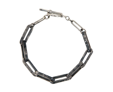 Rusty Thought Silver Link Bracelet