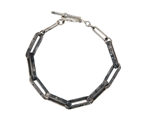 Rusty Thought Silver Link Bracelet