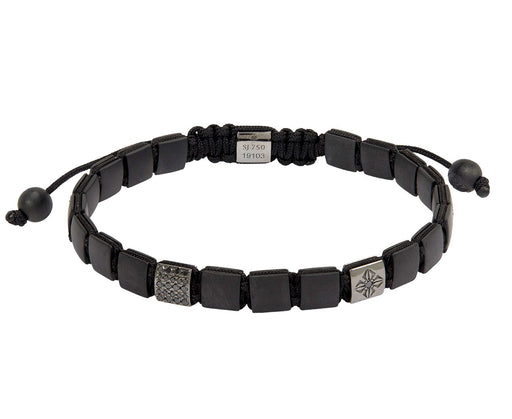 Black Ceramic and Black Diamond Bead Bracelet