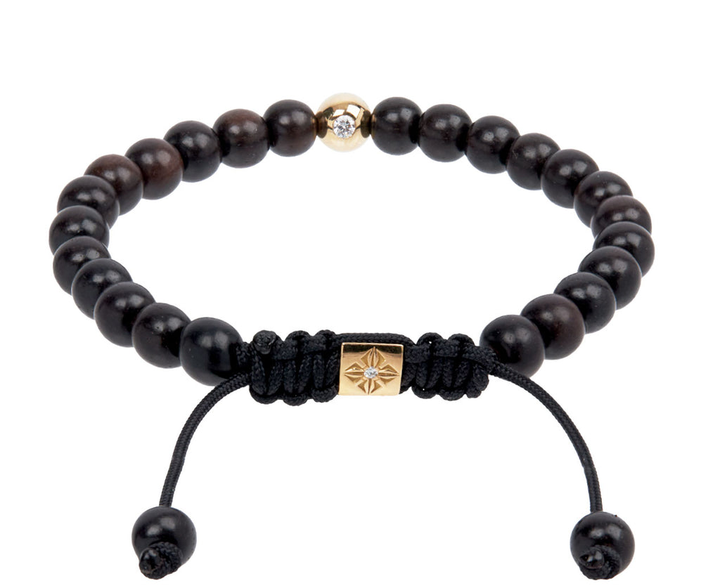 Simple Elegance Jewelry - Black Elastic Shamballa Bead Bracelet 10mm Beads