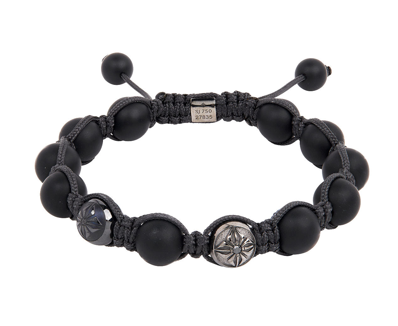 Buy Silver Stainless Steel Black Molten Lava Bead Expandable Bracelet  Online - Inox Jewelry India