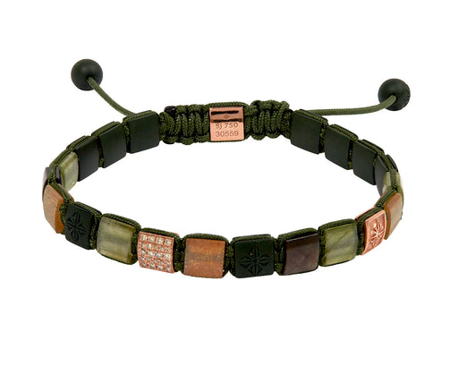 Green and Brown Sapphire Bead Bracelet