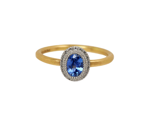 Sapphire and Gray Diamond Ring